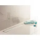 Душевой трап (лоток) Pestan Confluo Confluo Premium White Glass Line 13000352 95 см, с решеткой, щелевой, матовый хром/белый глянец