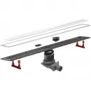 Душевой трап (лоток) Pestan Confluo Confluo Premium White Glass Line 13000352 95 см, с решеткой, щелевой, матовый хром/белый глянец