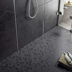 Душевой трап (лоток) Timo Drain System Plate DS230208/01 80 см, с решеткой, 2 в 1 под плитку, сатин