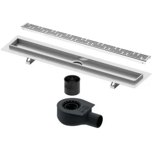 Душевой трап (лоток) Tece TECEdrainline basic 601000 + 650000 + 660016 + 601010 94,3 см, с решеткой, перфорированный, хром