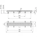Душевой трап (лоток) Paini Harmony CH750HC 75 см, с решеткой, перфорированный, черный матовый