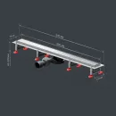 Душевой трап (лоток) Am.Pm MasterFlow W01SC-U11-080-04SB 78,6 см, с решеткой, 2 в 1 под плитку, матовый хром