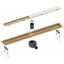 Душевой трап (лоток) Timo Drain System Plate DS230209/17 90 см, с решеткой, 2 в 1 под плитку, золотой матовый