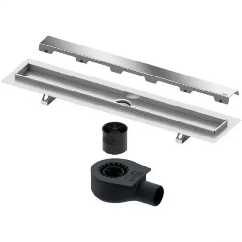 Душевой трап (лоток) Tece TECEdrainline steel II 601200 + 650000 + 660016 + 601282 114,3 см, с решеткой, щелевой, хром