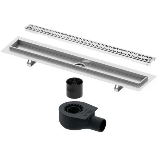 Душевой трап (лоток) Tece TECEdrainline royal 601200 + 650000 + 660016 + 601240 114,3 см, с решеткой, перфорированный, хром