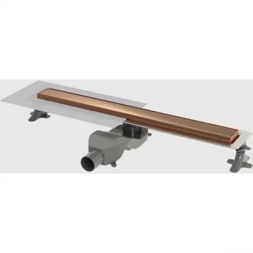 Душевой трап (лоток) Boheme Premium Linear 982-60-CB 60 см, с решеткой, 2 в 1 под плитку, медь матовая