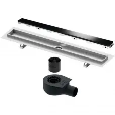 Душевой трап (лоток) Tece TECEdrainline glass 601200 + 650000 + 660016 + 601292 114,3 см, с решеткой, щелевой, черный