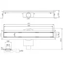 Душевой трап (лоток) Plumberia Selection In-Tile PST70MT 65,8 см, с решеткой, 2 в 1 под плитку, нержавеющая сталь