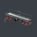 Душевой трап (лоток) Am.Pm PrimeFlow W02SC-P11-050-01SB 49,4 см, с решеткой, перфорированный, матовый хром