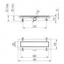 Душевой трап (лоток) Paini Line CH450L 45 см, с решеткой, перфорированный, хром
