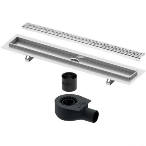 Душевой трап (лоток) Tece TECEdrainline quadratum 601200 + 650000 + 660016 + 601250 114,3 см, с решеткой, перфорированный, хром
