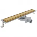 Душевой трап (лоток) Plumberia Selection In-Tile PST70OB 65,8 см, с решеткой, 2 в 1 под плитку, золотой матовый