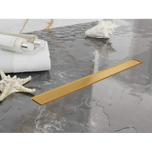 Душевой трап (лоток) Plumberia Selection In-Tile PST70OB 65,8 см, с решеткой, 2 в 1 под плитку, золотой матовый