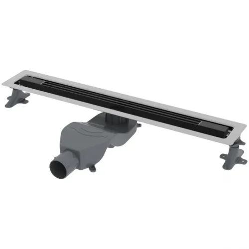 Душевой трап (лоток) Boheme B&T Infinity 981-80-B 80 см, с решеткой, щелевой, черный матовый