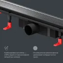 Душевой трап (лоток) Am.Pm PrimeFlow W02SC-P11-070-01BM 69,4 см, с решеткой, перфорированный, черный матовый