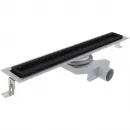 Душевой трап (лоток) Plumberia Selection In-Tile PST80NO 75,8 см, с решеткой, 2 в 1 под плитку, черный матовый