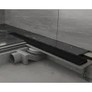 Душевой трап (лоток) Plumberia Selection In-Tile PST80NO 75,8 см, с решеткой, 2 в 1 под плитку, черный матовый