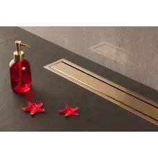 Душевой трап (лоток) Pestan Confluo Premium Gold Line 13100051 45 см, с решеткой, 2 в 1 под плитку, золотой