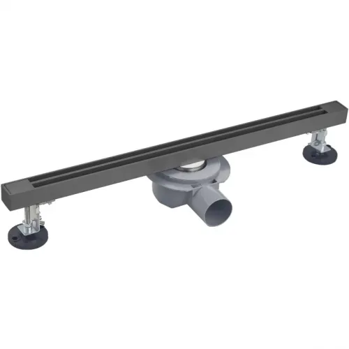 Душевой трап (лоток) Wonzon & Woghand WW-65406T-GM 60 см, с решеткой, щелевой, темный графит матовый