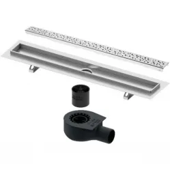 Душевой трап (лоток) Tece TECEdrainline drops 601200 + 650000 + 660016 + 601230 114,3 см, с решеткой, перфорированный, хром
