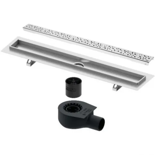 Душевой трап (лоток) Tece TECEdrainline drops 601200 + 650000 + 660016 + 601230 114,3 см, с решеткой, перфорированный, хром