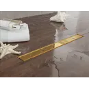 Душевой трап (лоток) Plumberia Selection In-Tile PST80OR 75,8 см, с решеткой, 2 в 1 под плитку, золотой