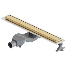 Душевой трап (лоток) Boheme Premium Linear 982-60-G 60 см, с решеткой, 2 в 1 под плитку, золотой