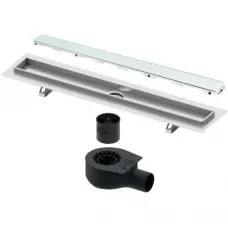 Душевой трап (лоток) Tece TECEdrainline glass 601200 + 650000 + 660016 + 601290 114,3 см, с решеткой, щелевой, зеленый