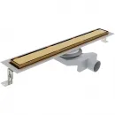 Душевой трап (лоток) Plumberia Selection In-Tile PST90OR 85,8 см, с решеткой, 2 в 1 под плитку, золотой