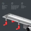 Душевой трап (лоток) Am.Pm PrimeFlow W02SC-U11-070-04SB 69,4 см, с решеткой, 2 в 1 под плитку, матовый хром