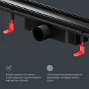 Душевой трап (лоток) Am.Pm PrimeFlow W02SC-U11-080-04BM 79,4 см, с решеткой, 2 в 1 под плитку, черный матовый