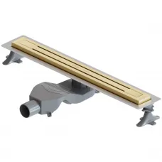 Душевой трап (лоток) Boheme Premium Trendy 983-60-G 60 см, с решеткой, щелевой, золотой