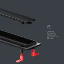 Душевой трап (лоток) Am.Pm PrimeFlow W02SC-U11-090-04BM 89,4 см, с решеткой, 2 в 1 под плитку, черный матовый