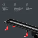 Душевой трап (лоток) Am.Pm PrimeFlow W02SC-U11-090-04BM 89,4 см, с решеткой, 2 в 1 под плитку, черный матовый