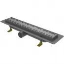 Душевой трап (лоток) Paini Line CH650LC 65 см, с решеткой, перфорированный, черный матовый