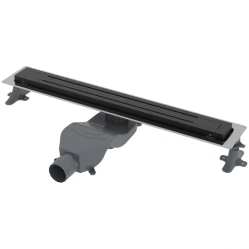 Душевой трап (лоток) Boheme Premium Trendy 983-80-B 80 см, с решеткой, щелевой, черный матовый