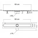 Душевой трап (лоток) Vincea Optima Blok SAY.601.60.P.BLOK 60 см, с решеткой, перфорированный, хром