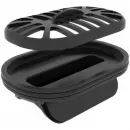 Душевой трап (лоток) Pestan Confluo Premium Black Glass Gold Line 13100125 95 см, с решеткой, щелевой, золотой/матовый хром