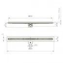 Душевой трап (лоток) Paini Slim Line CH800SL 80 см, с решеткой, 2 в 1 под плитку, хром
