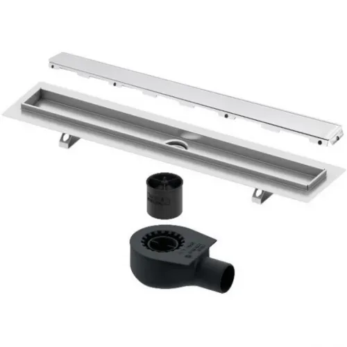Душевой трап (лоток) Tece TECEdrainline glass 600700 + 650000 + 660016 + 600791 64,3 см, с решеткой, щелевой, белый