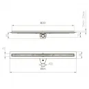Душевой трап (лоток) Paini Slim Line CH800SLC 80 см, с решеткой, 2 в 1 под плитку, черный матовый