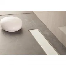 Душевой трап (лоток) Pestan Confluo Frameless White Glass Line 13701213 65 см, с решеткой, щелевой, белый глянец
