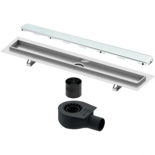 Душевой трап (лоток) Tece TECEdrainline glass 600700 + 650000 + 660016 + 600790 64,3 см, с решеткой, щелевой, зеленый