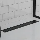 Душевой трап (лоток) Paini Line CH850LC 85 см, с решеткой, перфорированный, черный матовый
