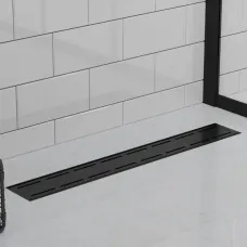 Душевой трап (лоток) Paini Line CH850LC 85 см, с решеткой, перфорированный, черный матовый