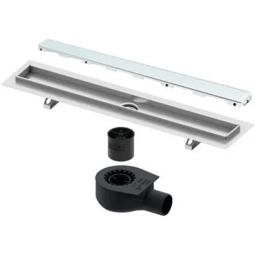 Душевой трап (лоток) Tece TECEdrainline glass 600800 + 650000 + 660016 + 600890 74,3 см, с решеткой, щелевой, зеленый