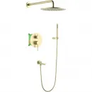 Душевой комплект Timo Saona SX-2379/17SM 250 мм, со смесителем, золотой матовый