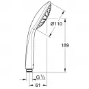 Душевой комплект 180 мм Grohe Eurosmart New 124440