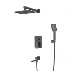 Душевой комплект Cezares Slider SLIDER-VDSET-NOP 270x200 мм, со смесителем, черный матовый