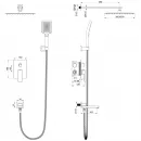 Душевой комплект Wonzon & Woghand Edge WW-88939003-BG 300 мм, со смесителем, золотой матовый
